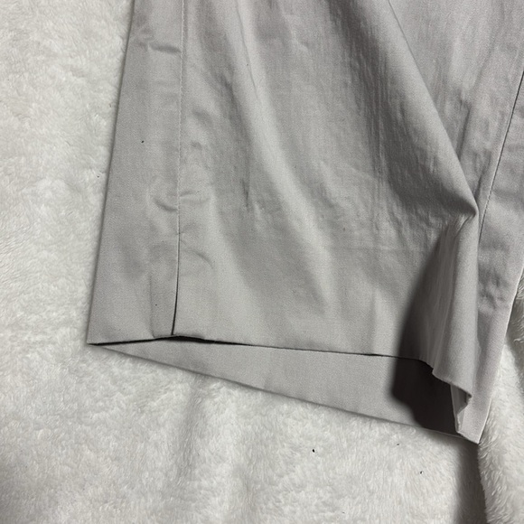 Women's 16 Brooks Brothers Pants cropped Light grey flat side zip stretch - Picture 2 of 5